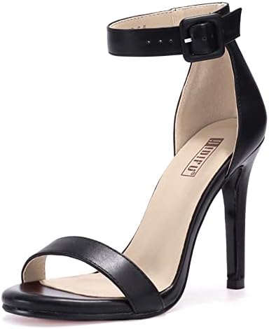 Women's Dressy Stiletto Heeled Sandals – Open Toe Ankle Strap Heels for Wedding, Party, or Homecoming