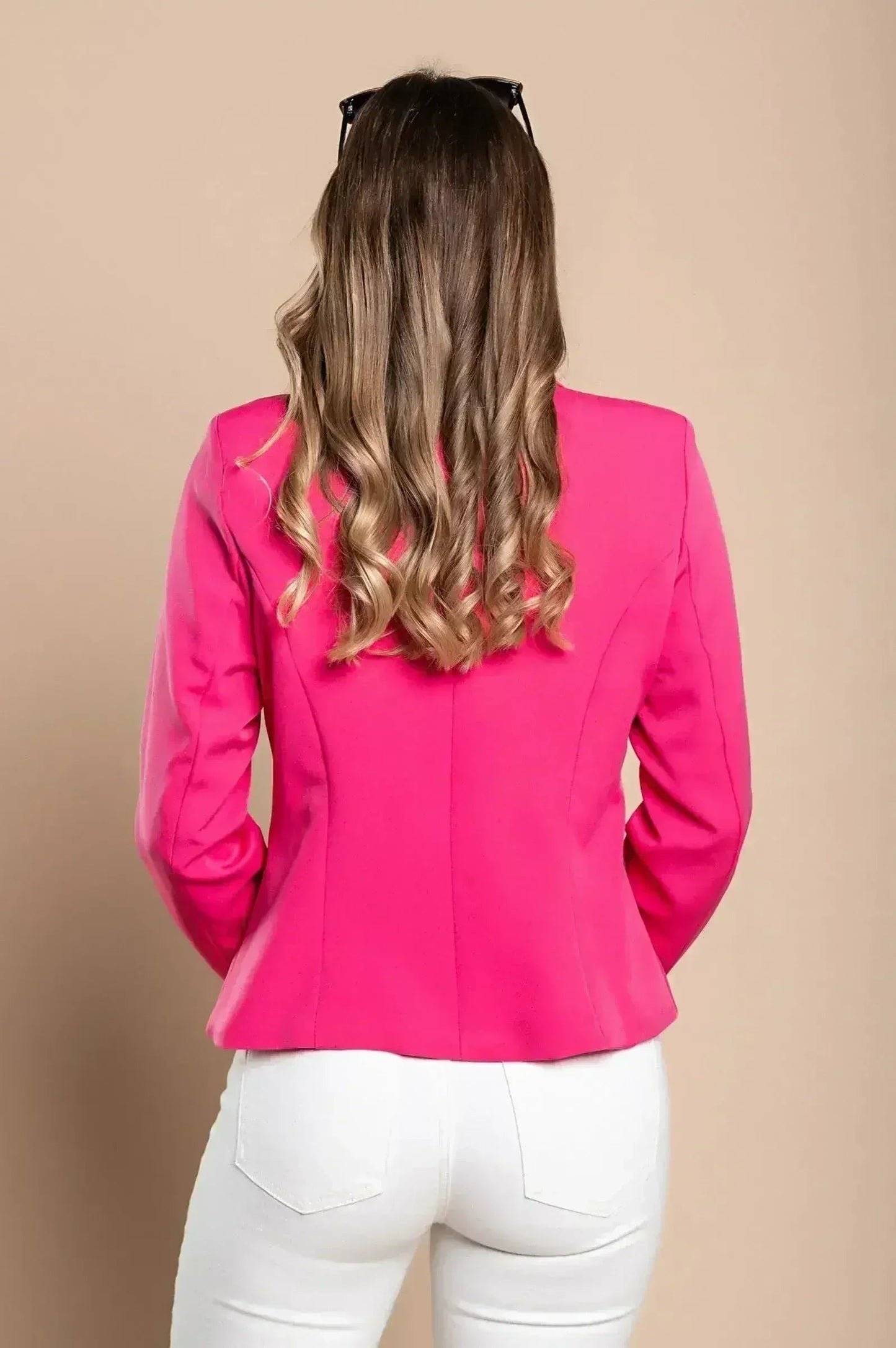 Blazer s klasičnim ovratnikom Softina, fuksia