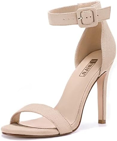 Women's Dressy Stiletto Heeled Sandals – Open Toe Ankle Strap Heels for Wedding, Party, or Homecoming