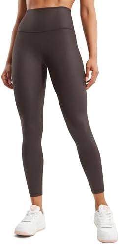 Leather Leggings - CRZ YOGA Butterluxe Matte Faux Leather Leggings for Women 25" - High Waisted Stretch Ankle Leather Pants Pleather Tights
