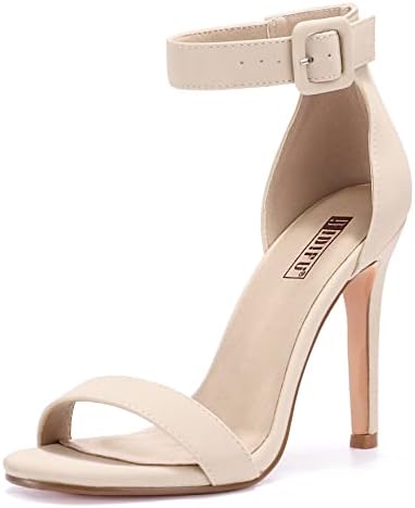 Women's Dressy Stiletto Heeled Sandals – Open Toe Ankle Strap Heels for Wedding, Party, or Homecoming