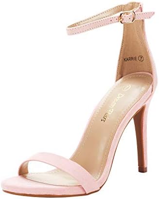 Women's Floral Ankle Strap Stiletto Heeled Sandals – Open Toe Dressy Party Shoes