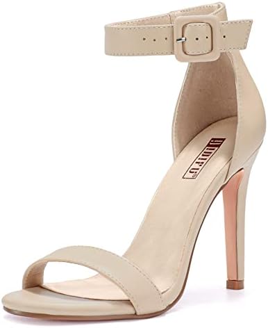 Women's Dressy Stiletto Heeled Sandals – Open Toe Ankle Strap Heels for Wedding, Party, or Homecoming
