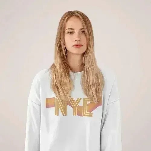 NYC Retro 70's Sweatshirt – Vintage Loose Fit Crewneck