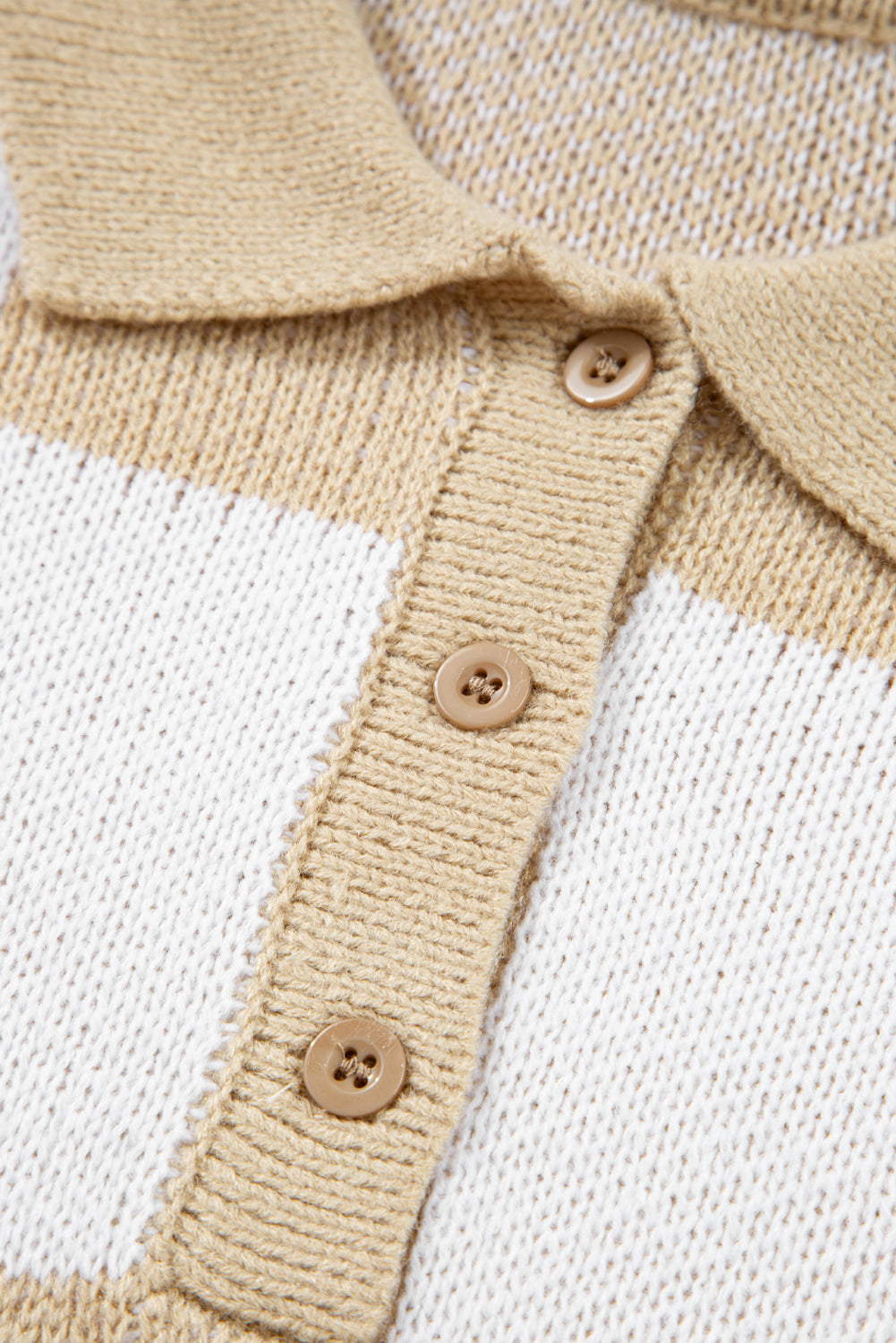 Grapefruit Orange Checkered V Neck Collared Sweater