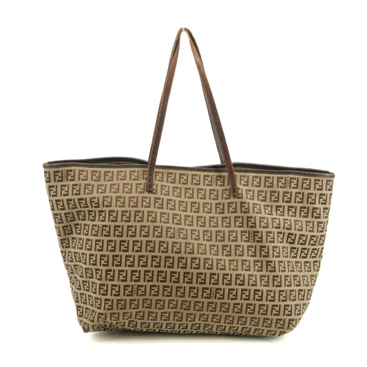 Fendi FF Zucchino Patter Beige Shoulder Bag  #3579