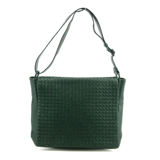 Bottega Veneta Intrecciato Quilted Green Messenger Bag #3646