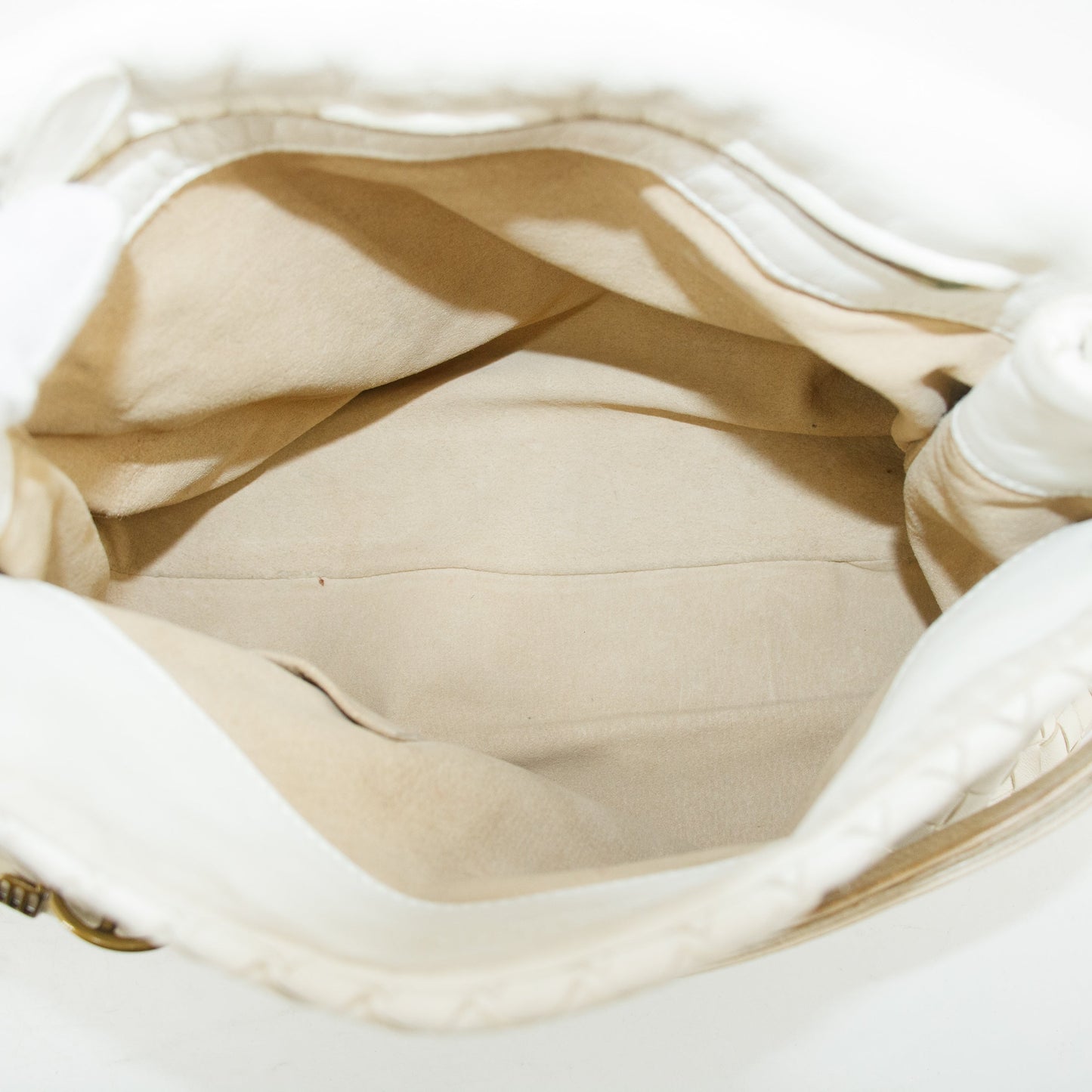 Bottega Veneta Intrecciato Quilted Nappa Flap Shoulder Bag White #3649