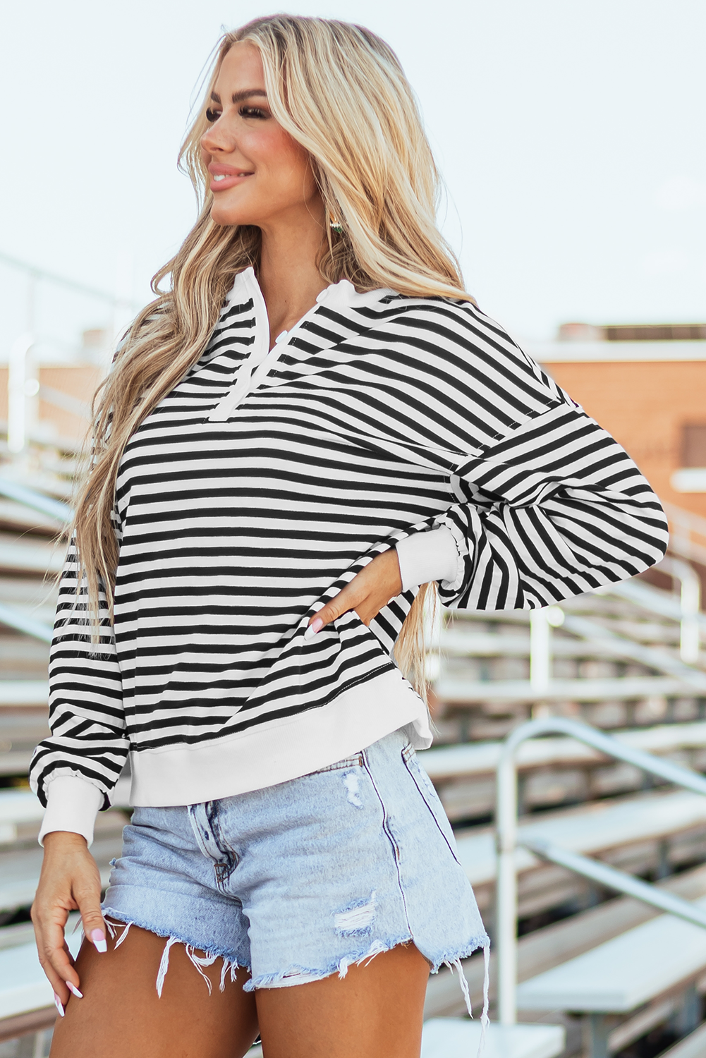 Amara Stripe Oversized Sweatshirt
