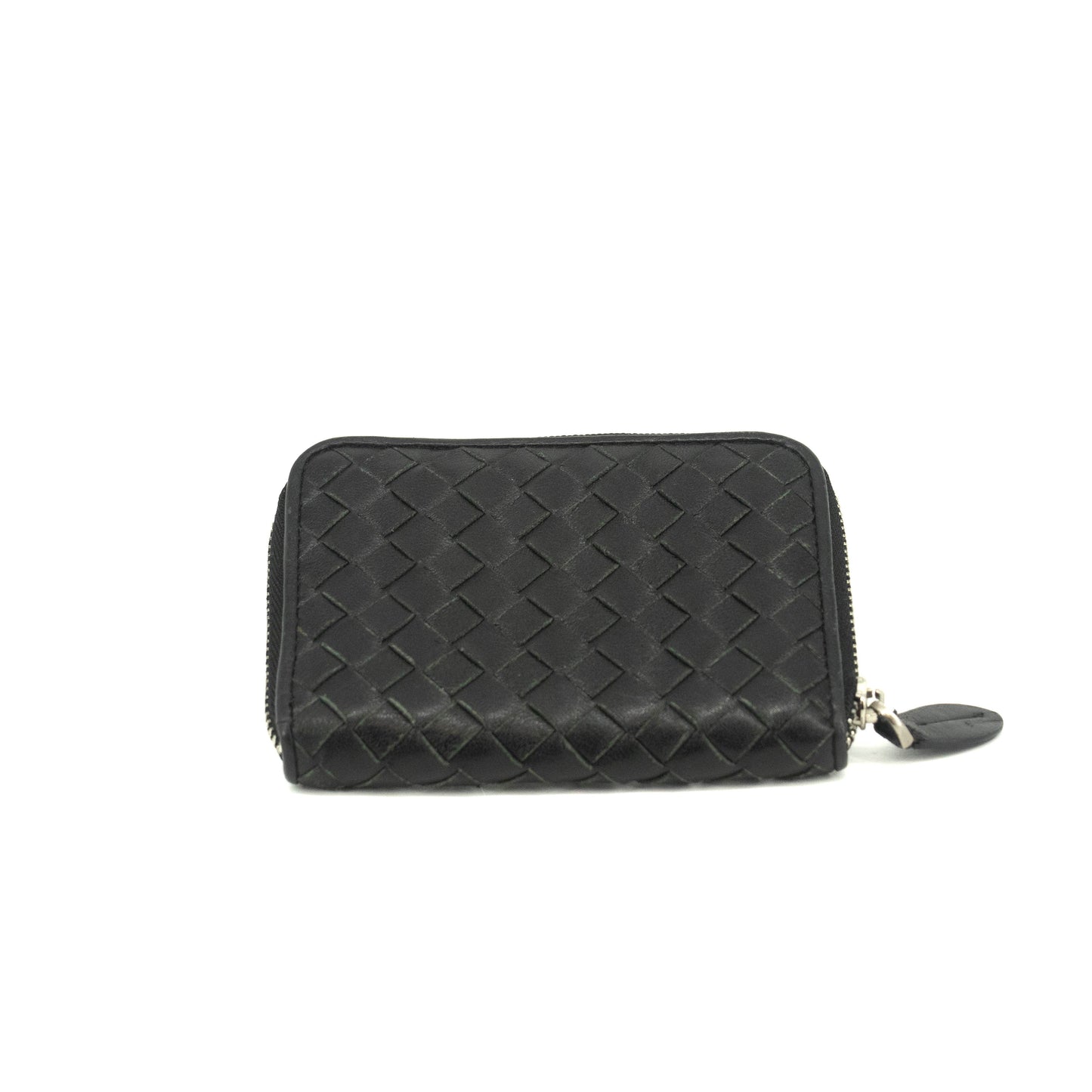 Bottega Veneta Intrecciato Black Zip Coin Pouch #3708