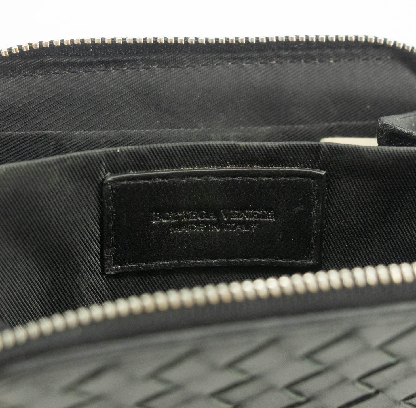 Bottega Veneta Intrecciato Black Zip Coin Pouch #3708