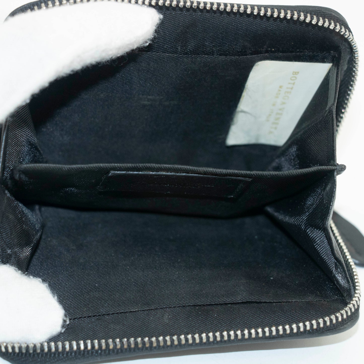 Bottega Veneta Intrecciato Black Zip Coin Pouch #3708