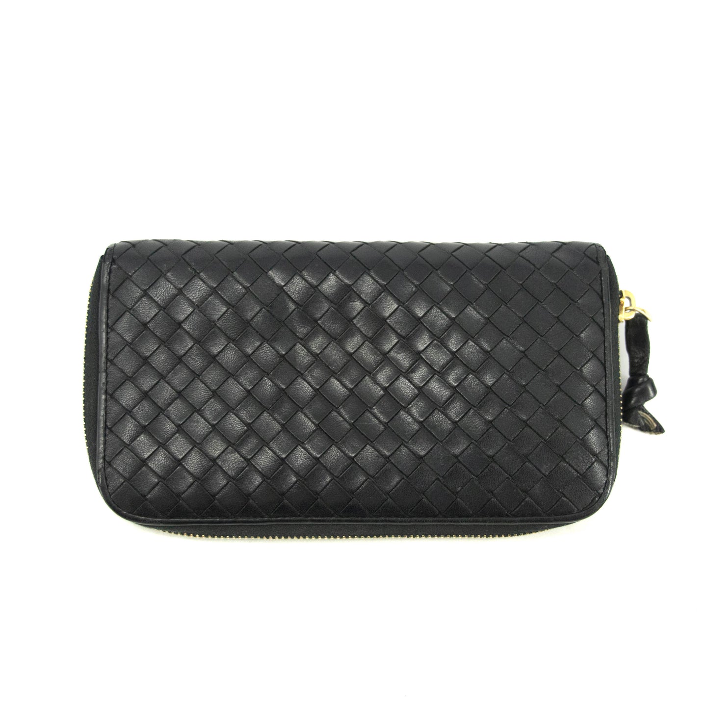 Bottega Veneta Intrecciato Black Zippy Long Wallet #3944