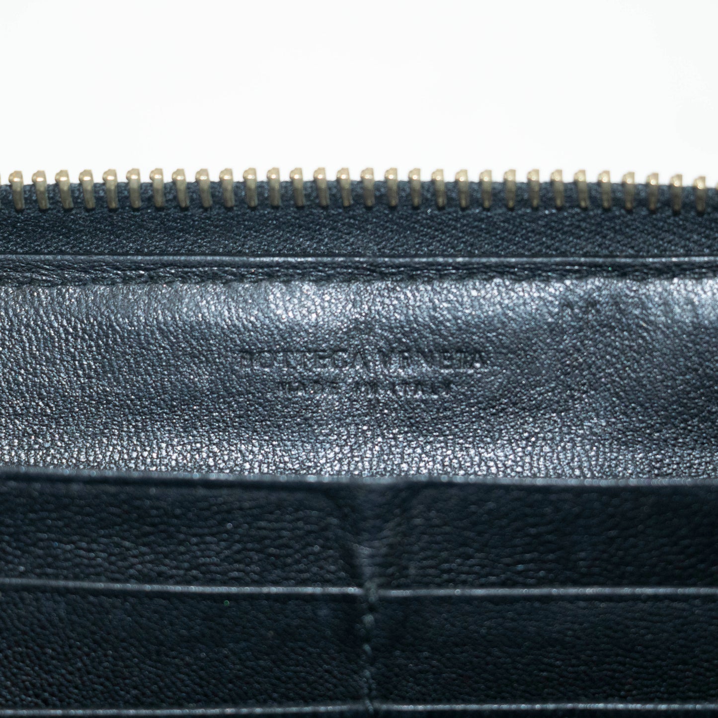 Bottega Veneta Intrecciato Black Zippy Long Wallet #3944