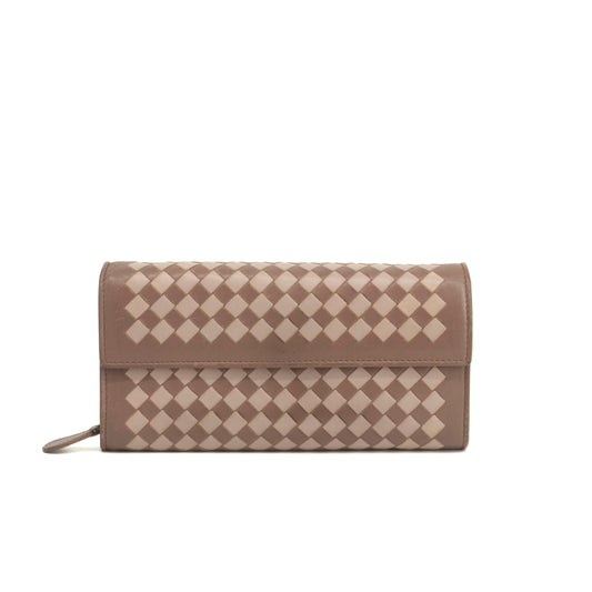 Bottega Veneta Intrecciato Pink Long Wallet #3953