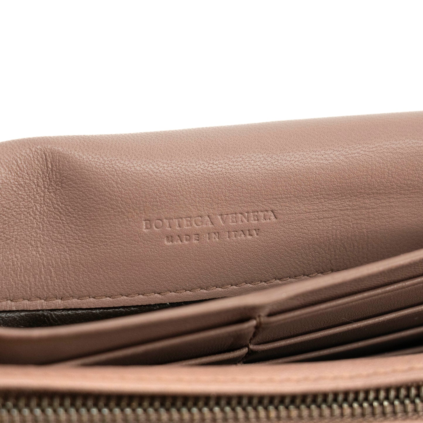 Bottega Veneta Intrecciato Pink Long Wallet #3953