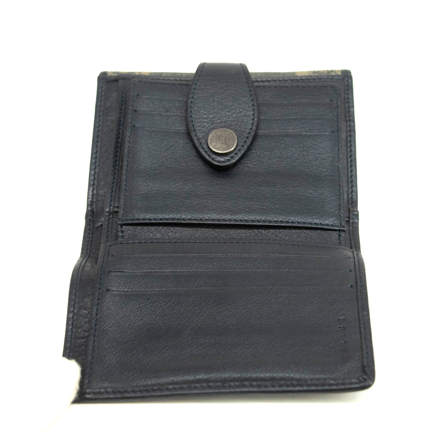 Celine Triomphe Canvas Blue and Grey Fine Strap Wallet #3962