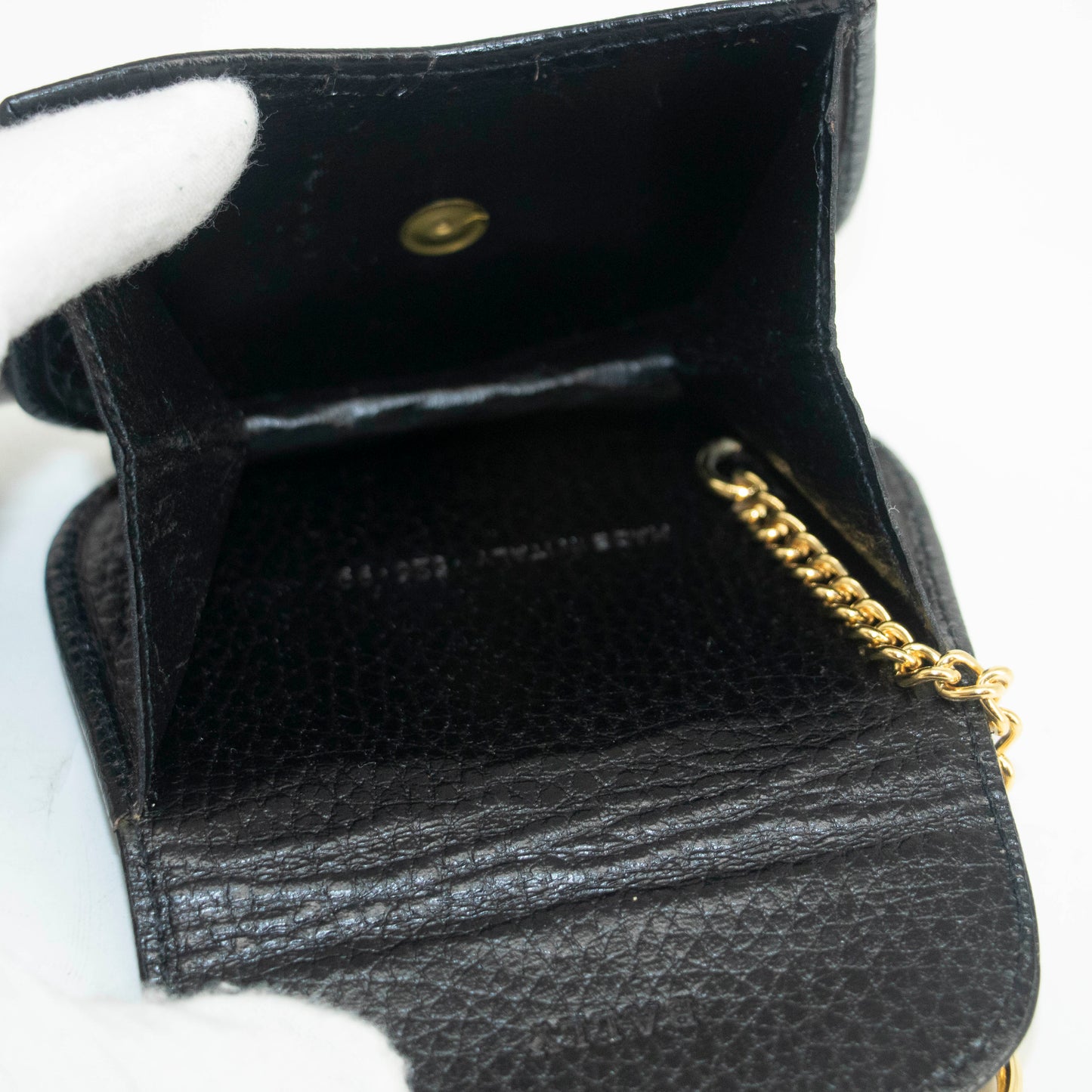 Black Bally Leather Coin Case #3964