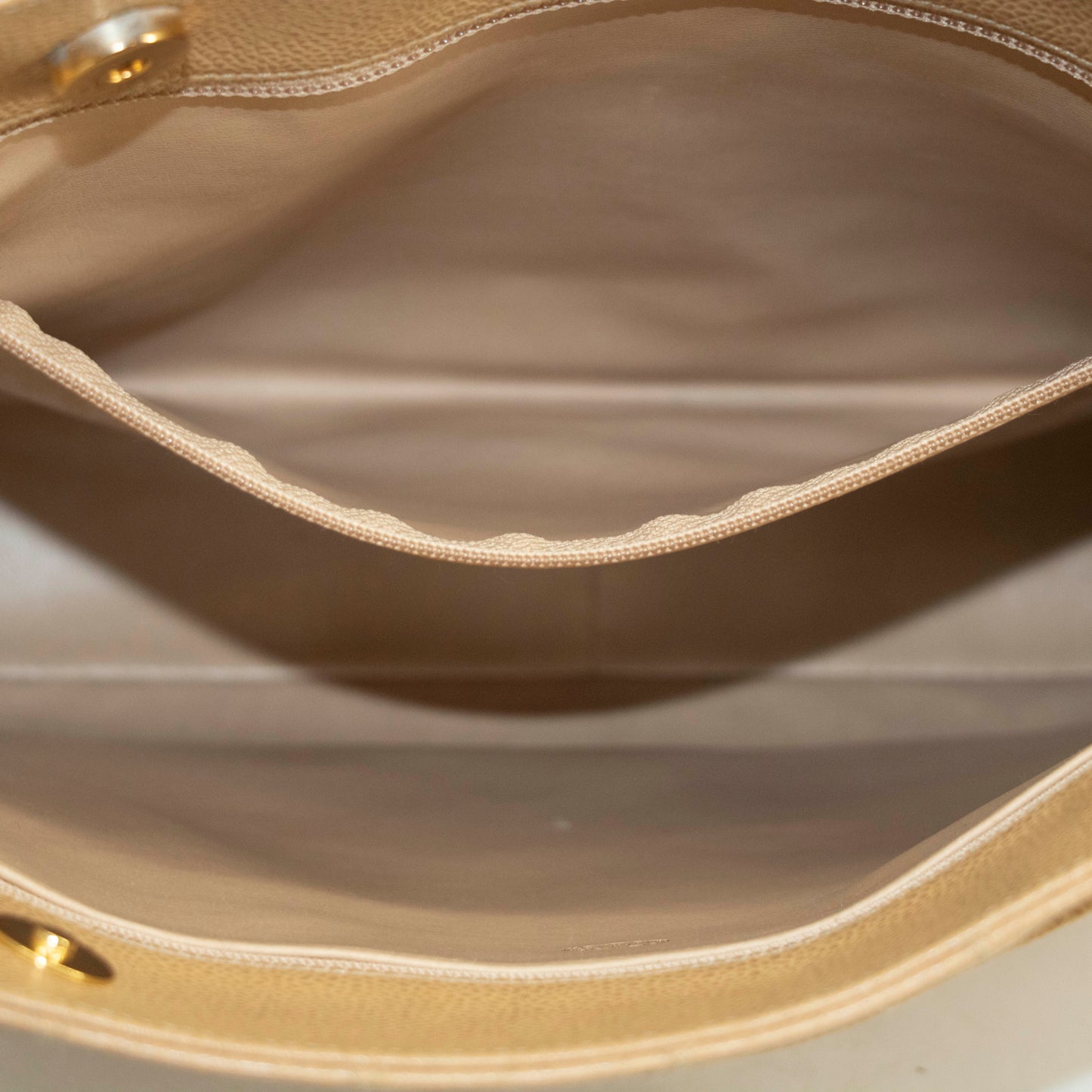 Chanel Beige Caviar Skin Quilted Matelase Shoulder Bag #3971