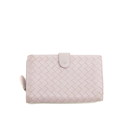 Bottega Veneta Pink Quilted Bifold Long Wallet #3999