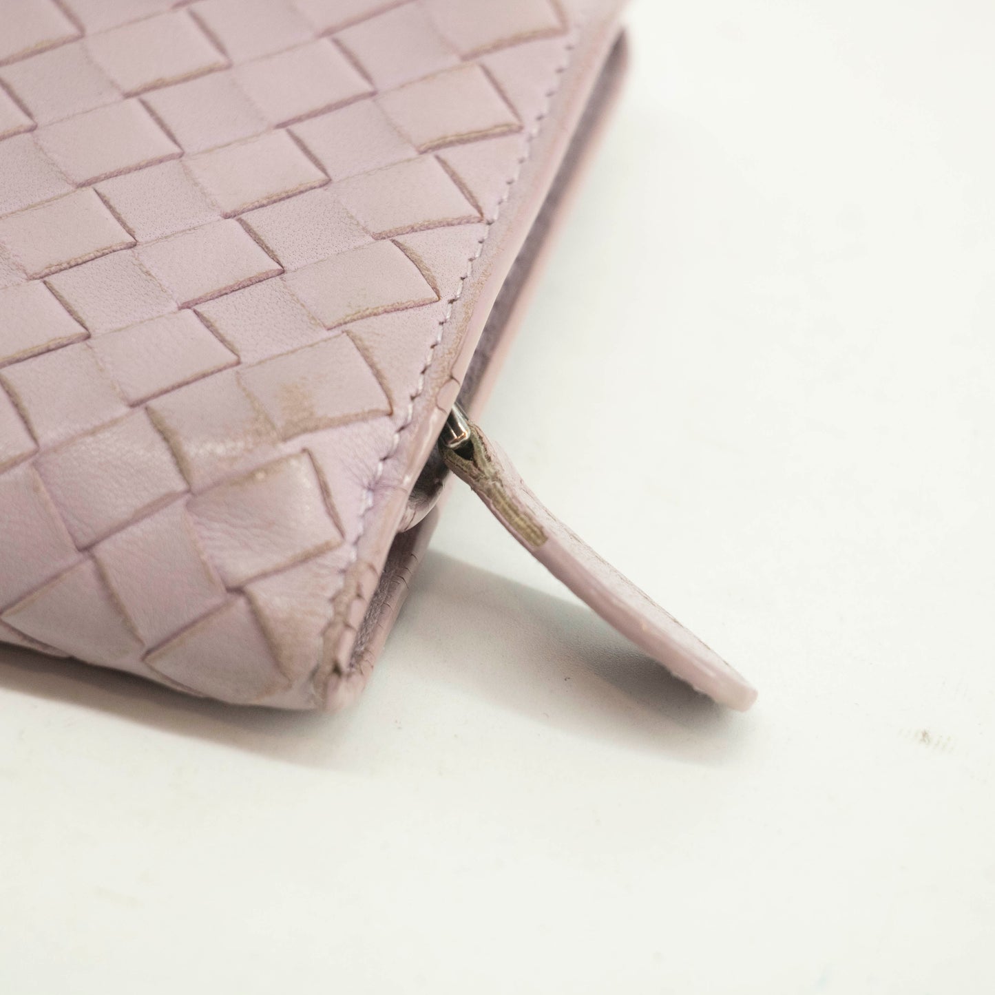 Bottega Veneta Pink Quilted Bifold Long Wallet #3999