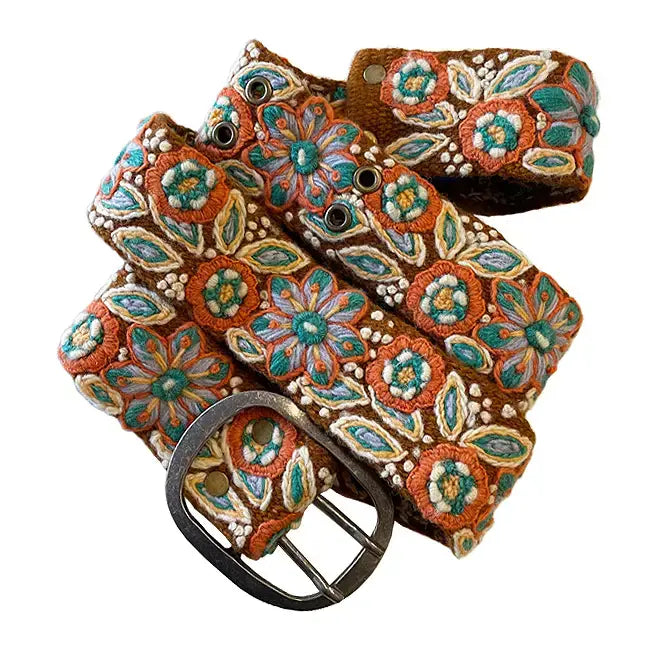Desert Bloom Embroidered Belt