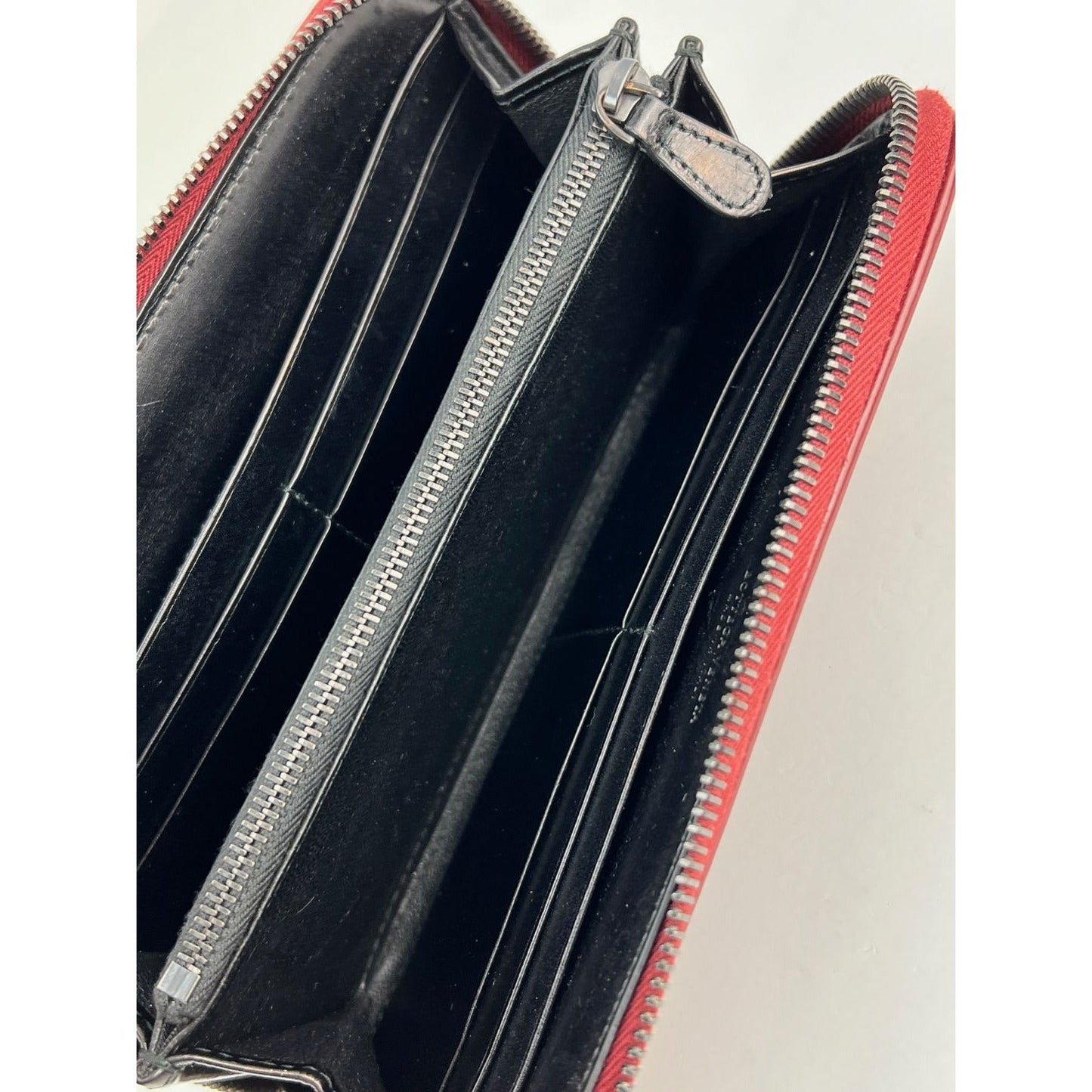 Bottega Veneta Burgundy Intrecciato Zip Around Leather Wallet Clutch