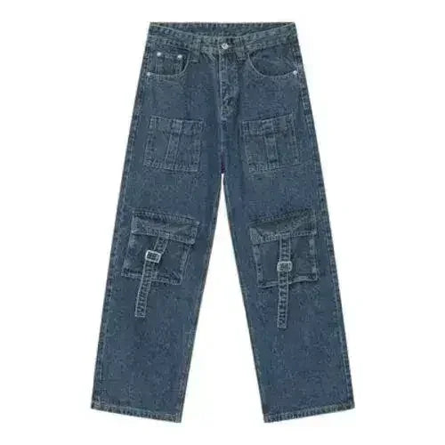 Mid Rise Men's Jeans with Cargo Pockets