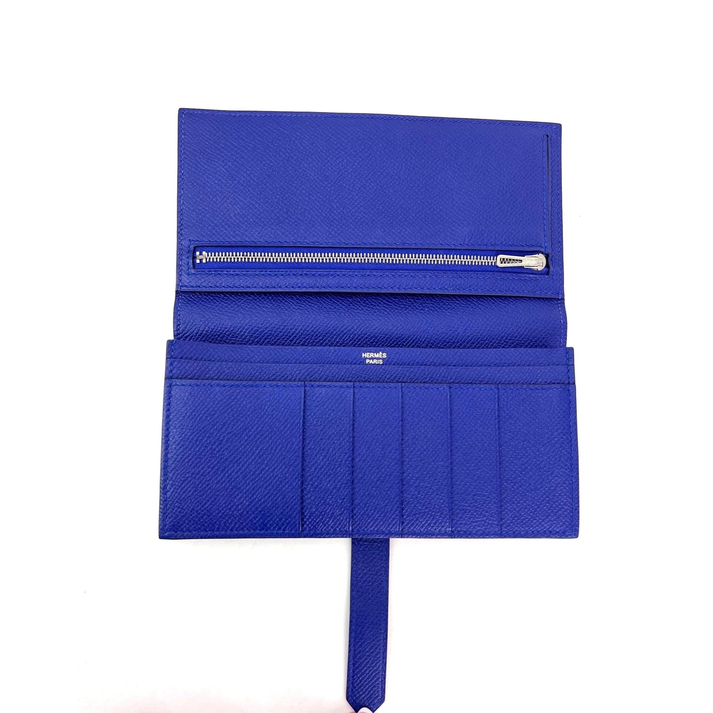 Hermes Long Epson Bearn Gusset Electrique Bleu Wallet