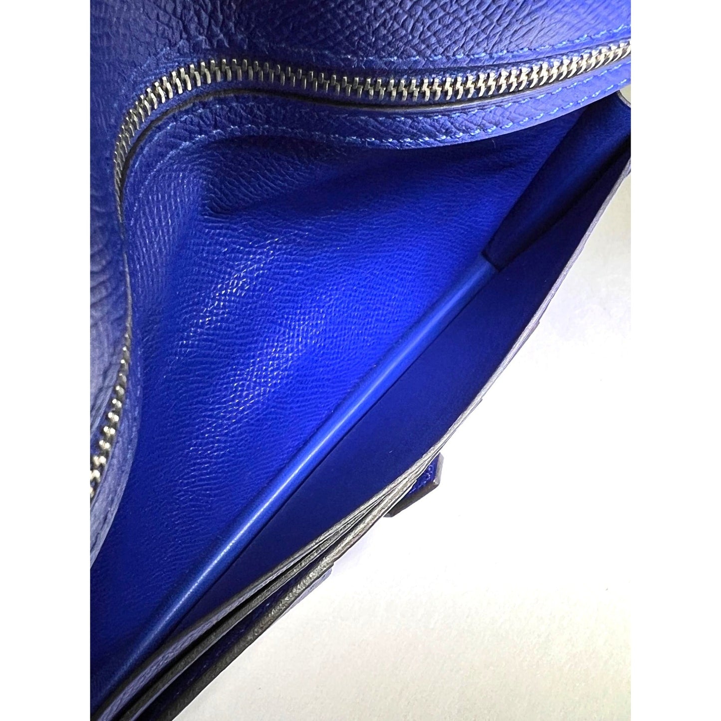 Hermes Long Epson Bearn Gusset Electrique Bleu Wallet