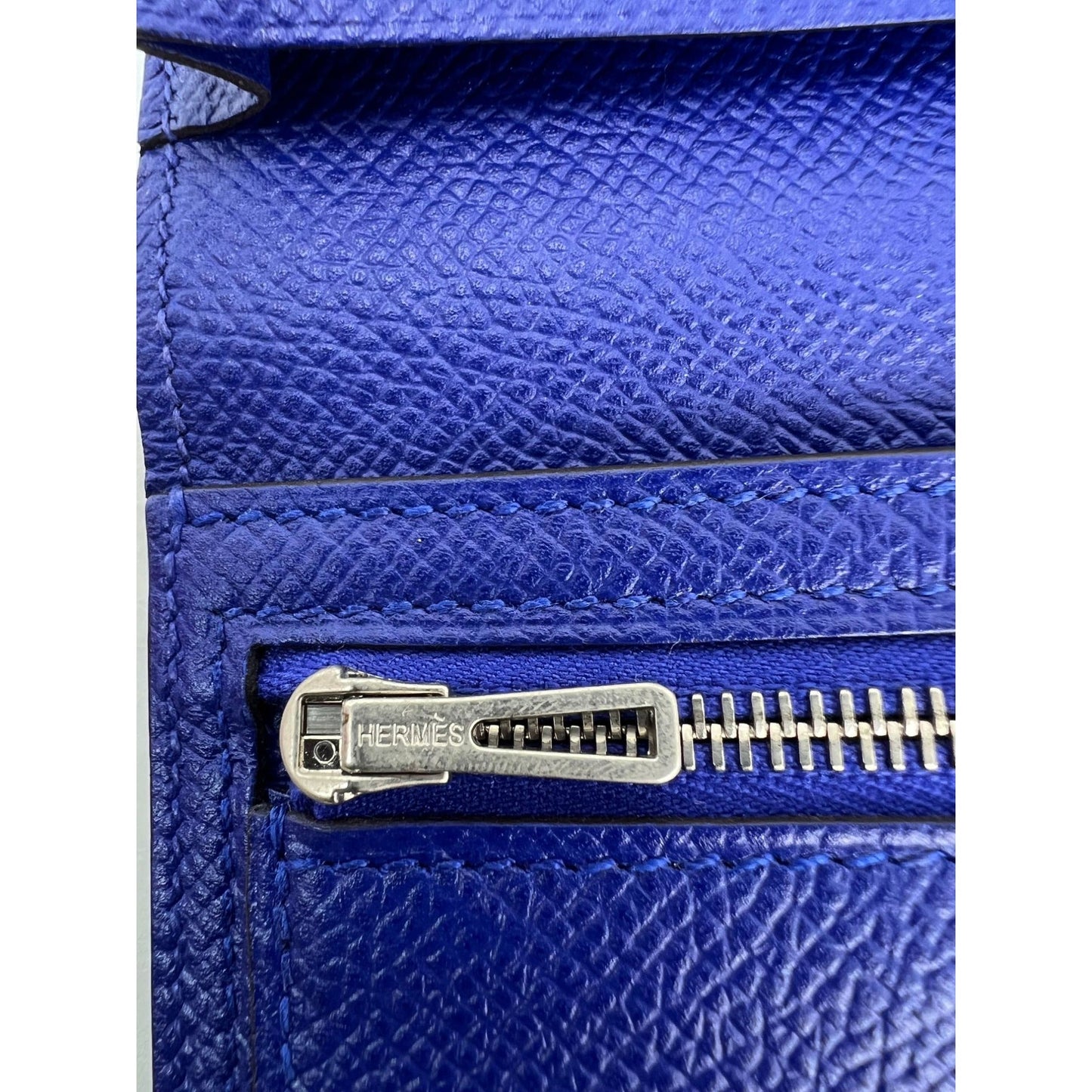 Hermes Long Epson Bearn Gusset Electrique Bleu Wallet