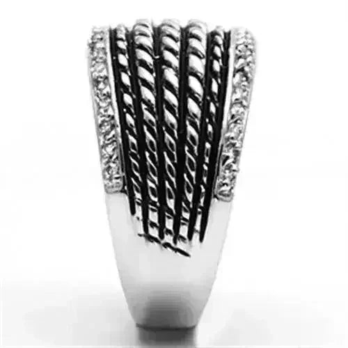 3W065 – Rhodium-Plated Brass Ring with AAA CZ Stone