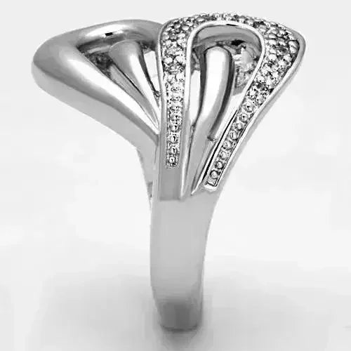 3W325 Rhodium Brass Ring – AAA Clear CZ Solitaire (Dainty Sparkle)