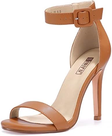 Women's Dressy Stiletto Heeled Sandals – Open Toe Ankle Strap Heels for Wedding, Party, or Homecoming