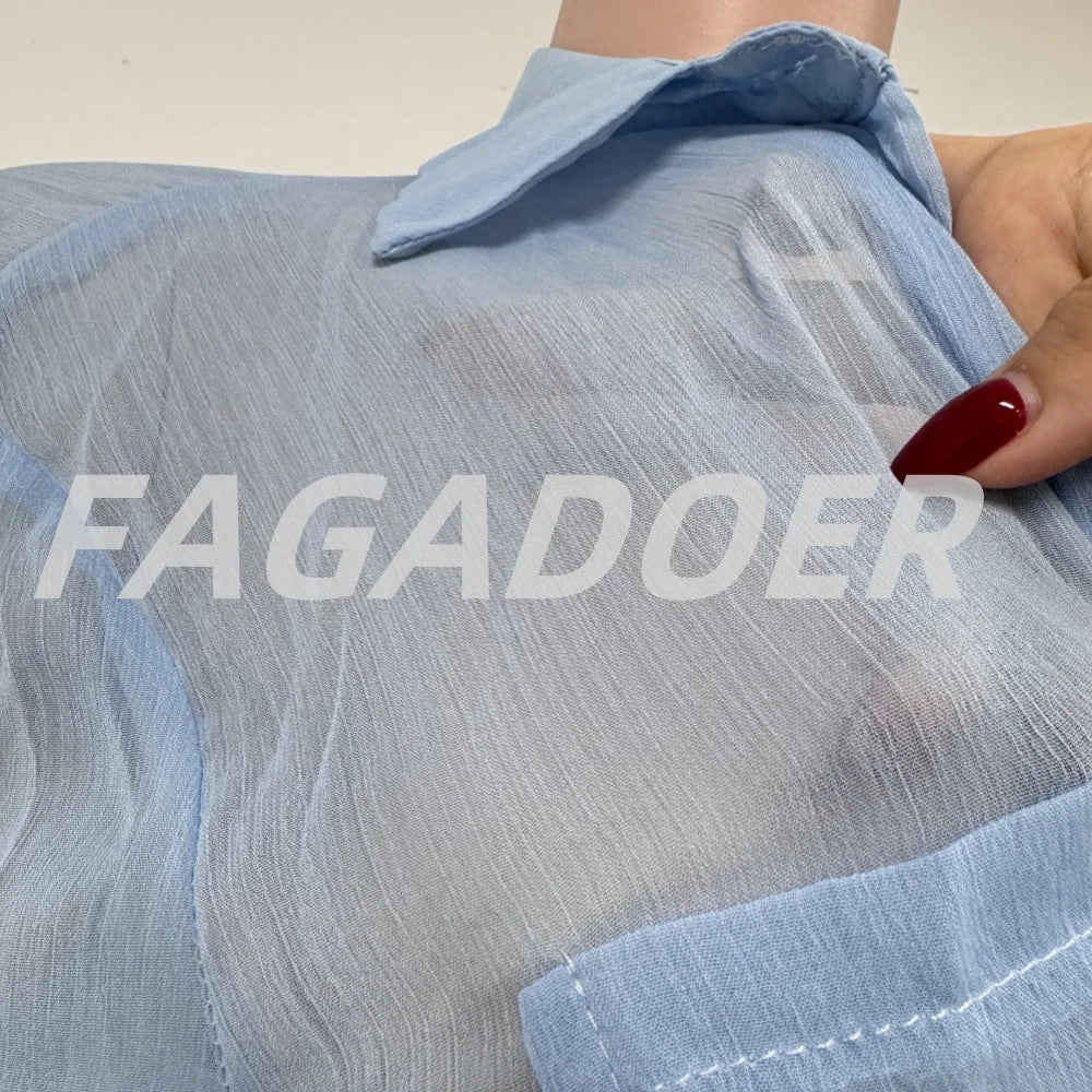 FAGADOER 2024 Fall Denim Women Set Long Sleeve Irregular Jean Coat Top and Bodycon Mini Skirt Street Two 2 Piece Set Outfits New