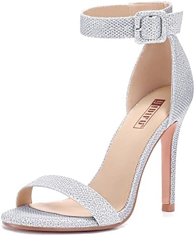 Women's Dressy Stiletto Heeled Sandals – Open Toe Ankle Strap Heels for Wedding, Party, or Homecoming