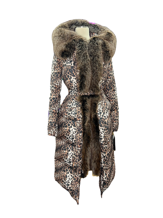 Genuine Silver Fox Down Insulated Parka