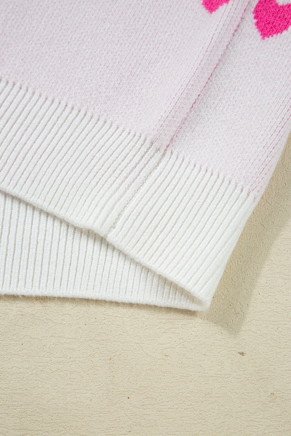 Multicolor Heart Pattern Colorblock High Neck Sweater