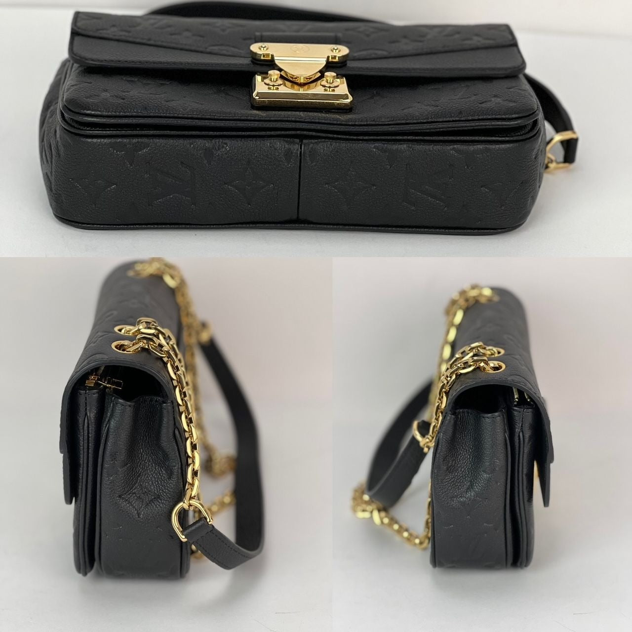 Louis Vuitton Marceau NM Black Empriente Leather Shoulder Bag