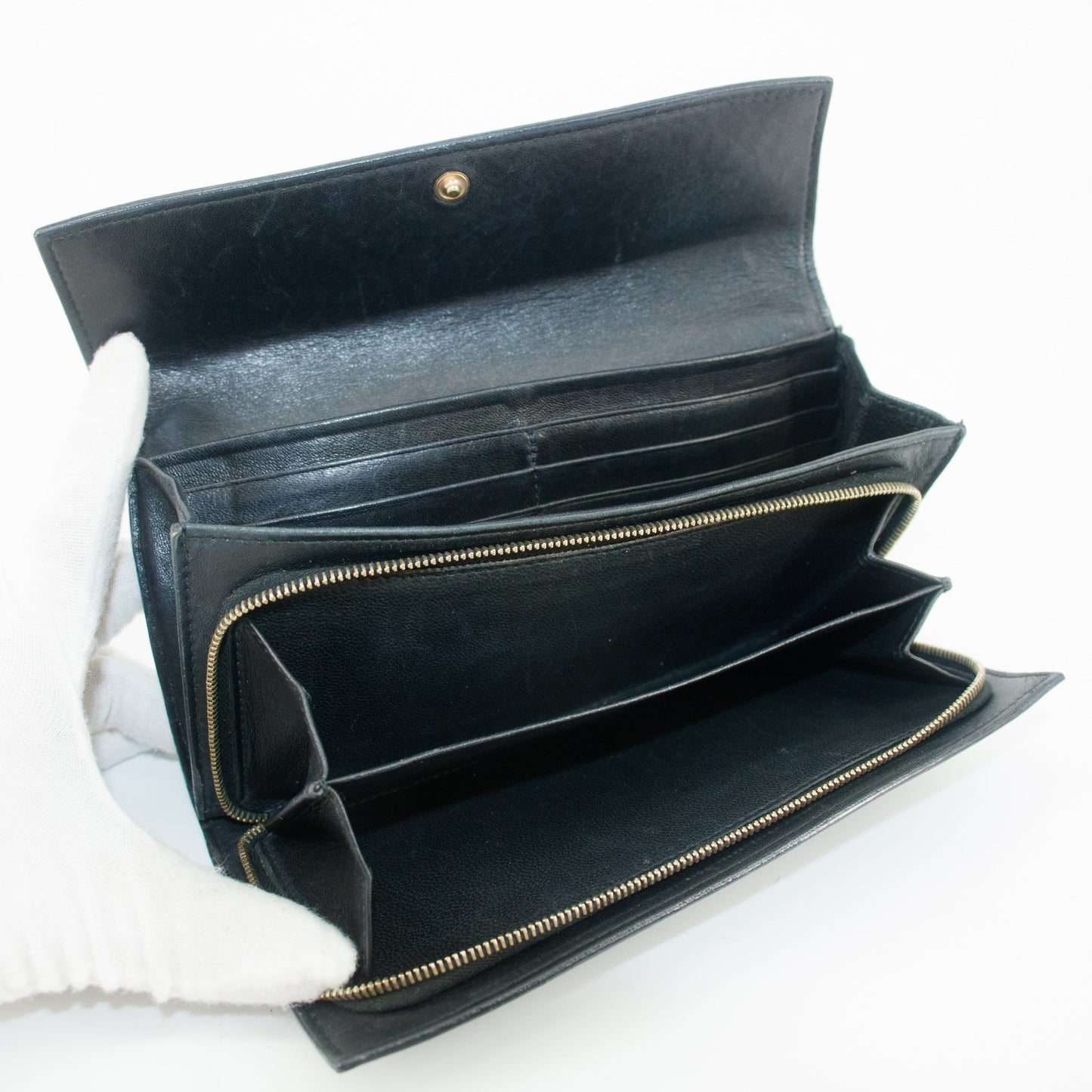 Bottega Veneta Intrecciato Black Long Wallet #4615