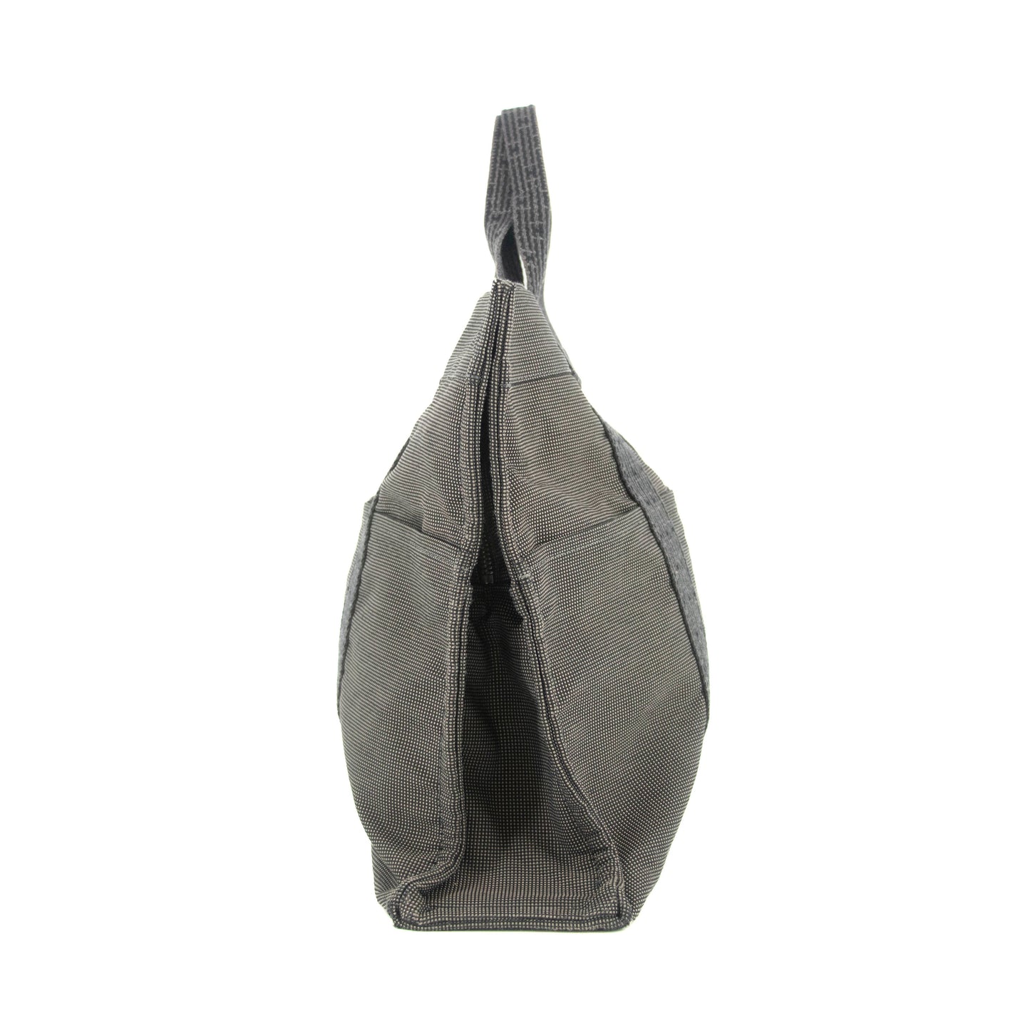 Hermes Herline MM Grey Canvas Tote Bag #4781