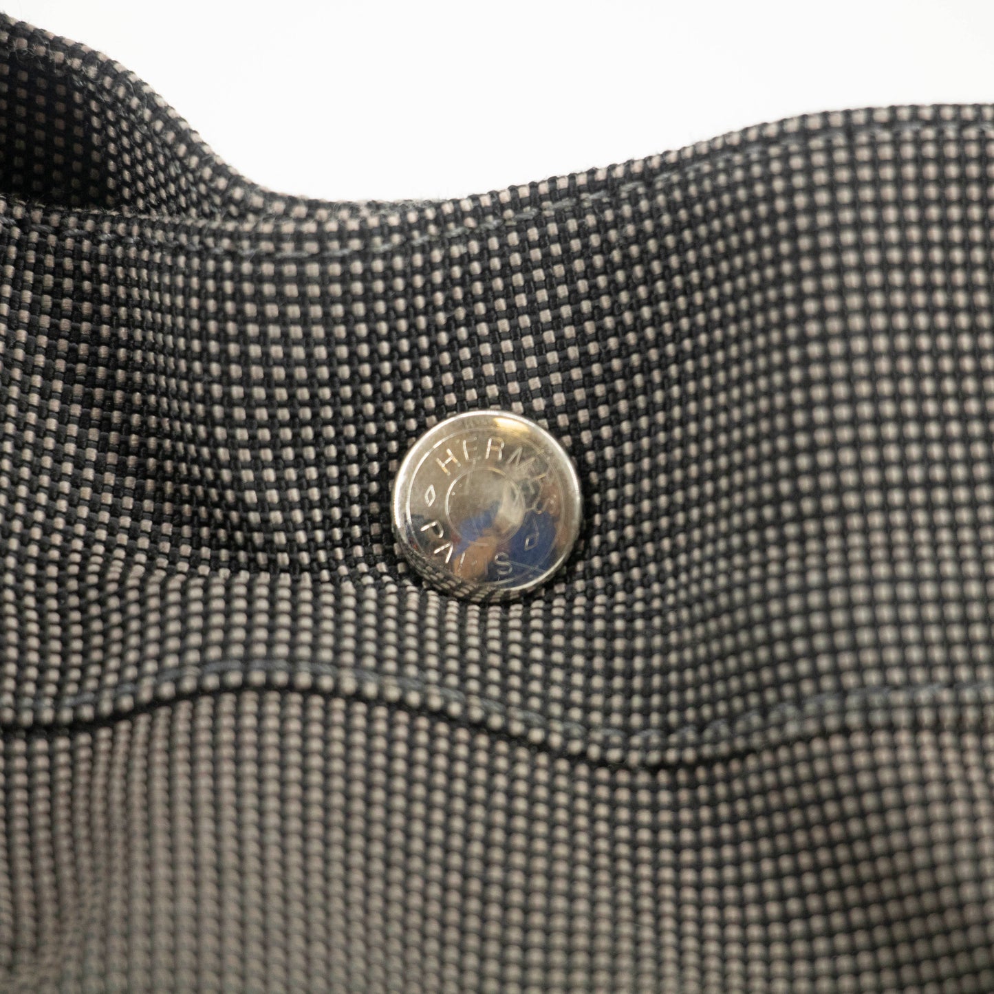 Hermes Herline MM Grey Canvas Tote Bag #4781