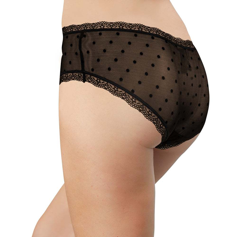 Polka Dot Mesh and Lace Hipster