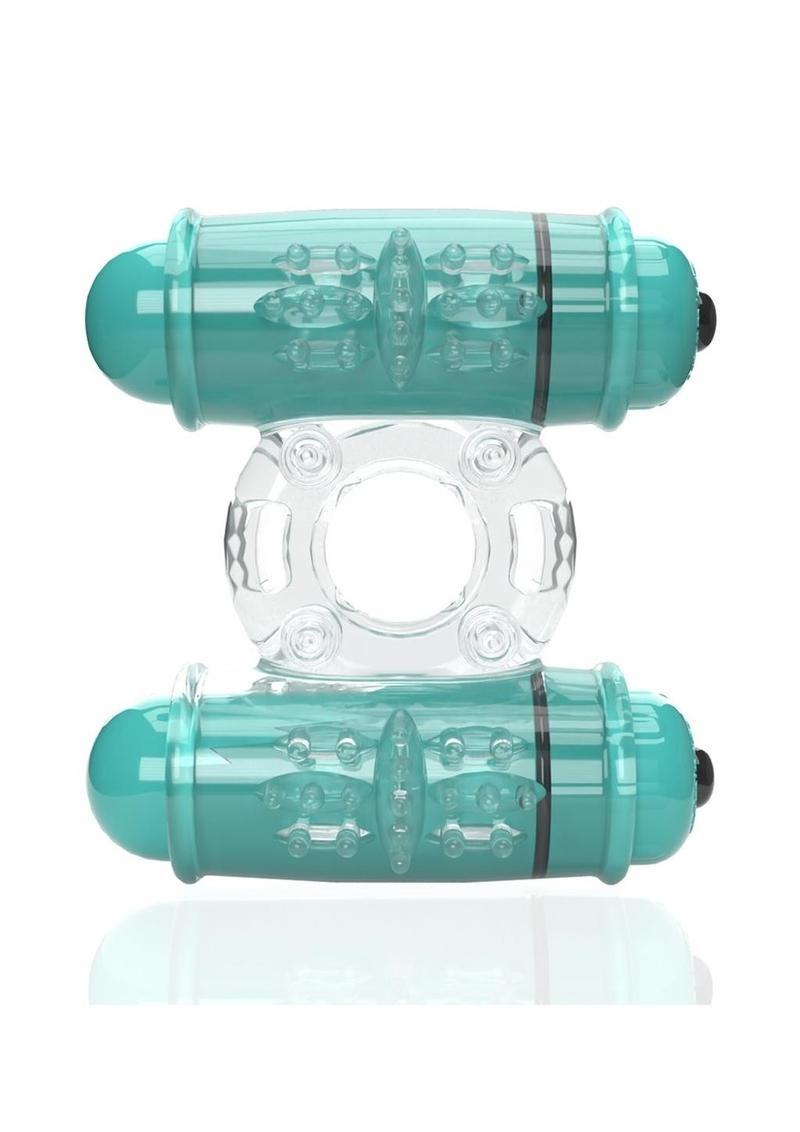 4B Double Wammy Rechargeable Silicone Dual Vibrating Couples Cock Ring