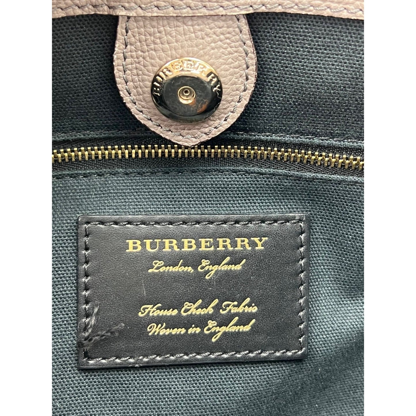 Burberry Banner House Check Leather Canvas Medium Hand Shoulder Bag