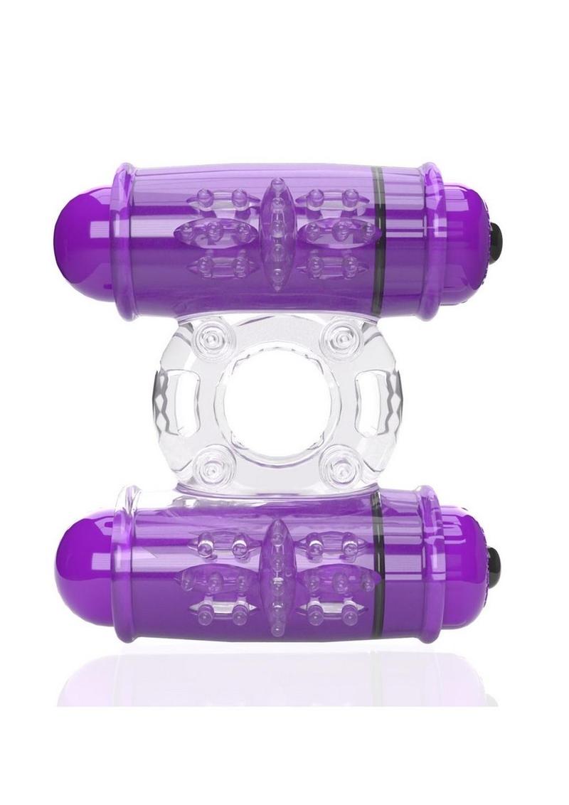 4T Double Wammy Silicone Dual Vibrating Couples Cock Ring