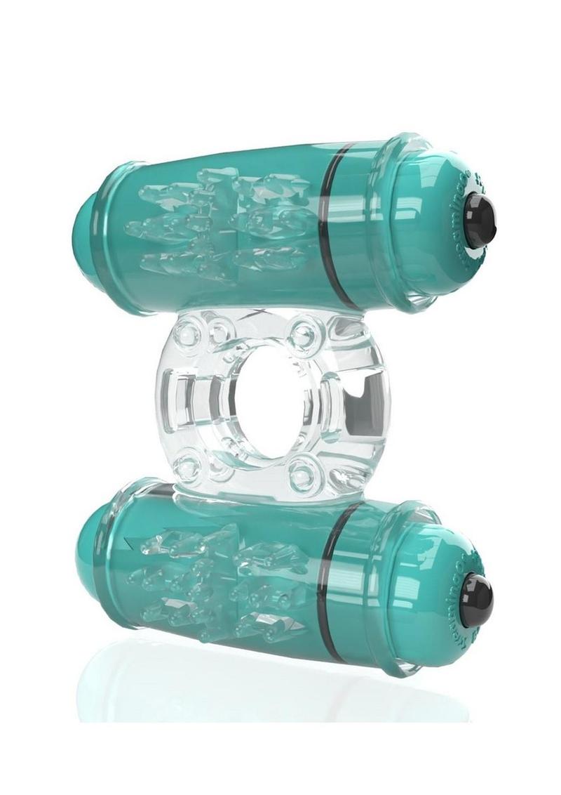 4T Double Wammy Silicone Dual Vibrating Couples Cock Ring