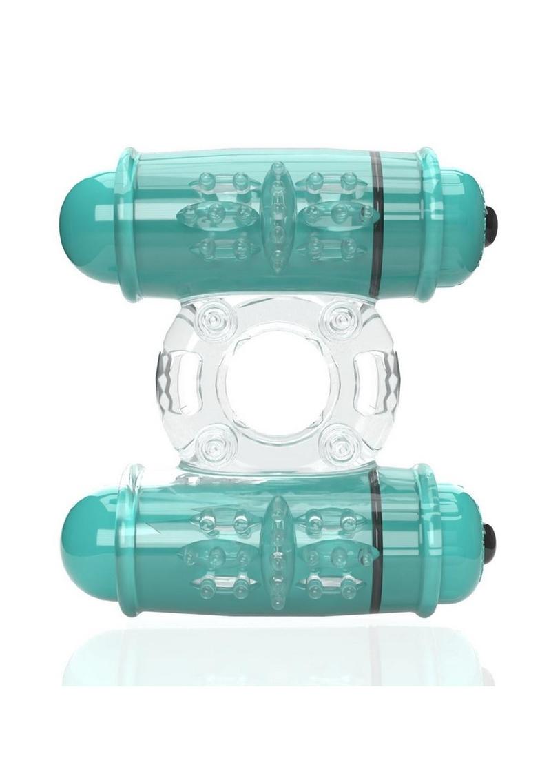 4T Double Wammy Silicone Dual Vibrating Couples Cock Ring