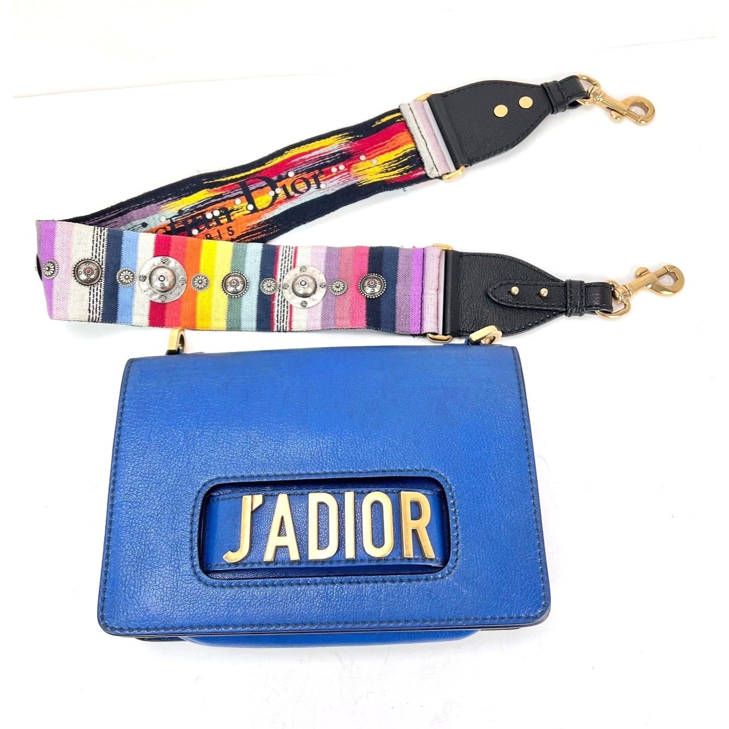 Christian Dior CD J'ADIOR Blue Flap Leather Shoulder Bag