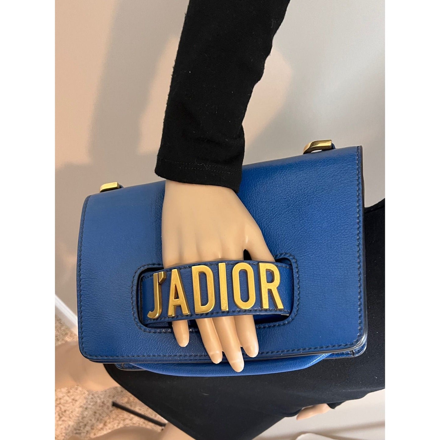 Christian Dior CD J'ADIOR Blue Flap Leather Shoulder Bag